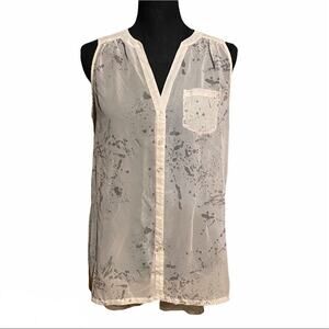 Silver Jeans Button Front Sheer Top Blouse Women's S Small